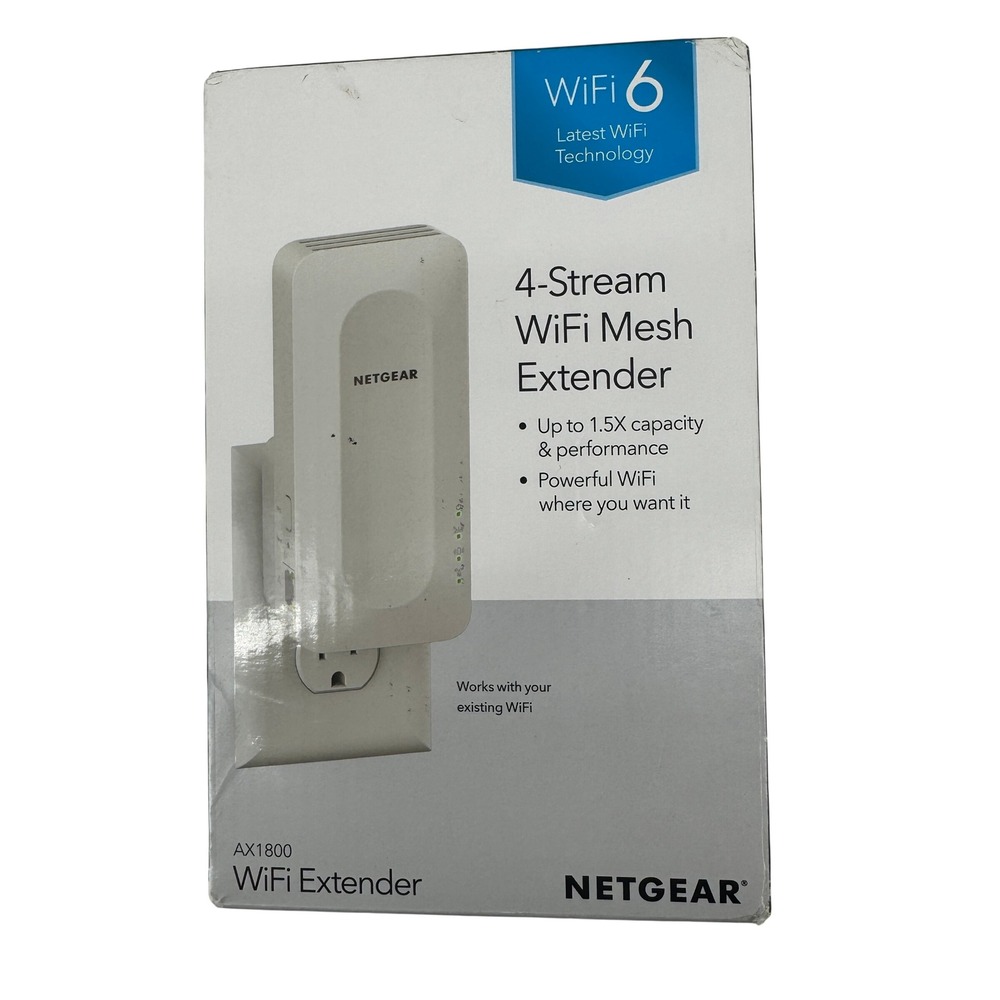 NETGEAR AX1800 WiFi Mesh Extender EAX15 White WiFi 6‎ 4-Stream Booster